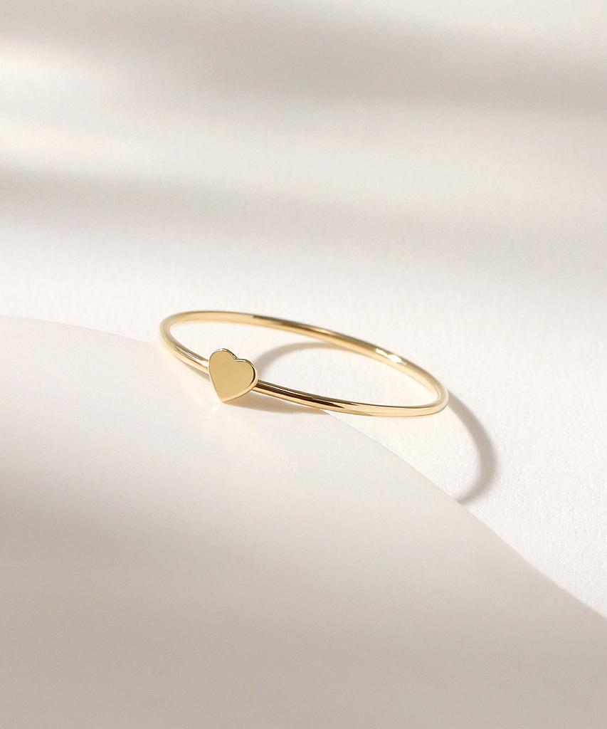 Mcel 14K/18K Tiny Flat Heart Ring