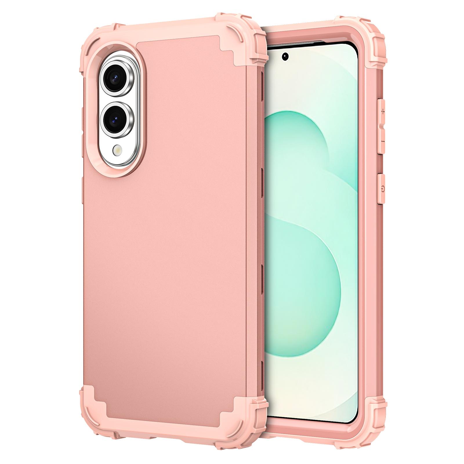 

L-Style Противоударный чехол из ПК+ТПУ для Samsung Galaxy S25 Edge, задняя крышка для телефона Rose Gold