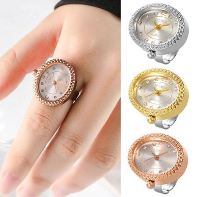 Retro Ring Watch Quartz Round Quartz Finger Rings Fashion Digital Couple Watch Ring Women