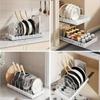 Multifunctional Pot Lid Holder Adjustable Dividers Kitchen Storage Rack  Under-Sink Storage