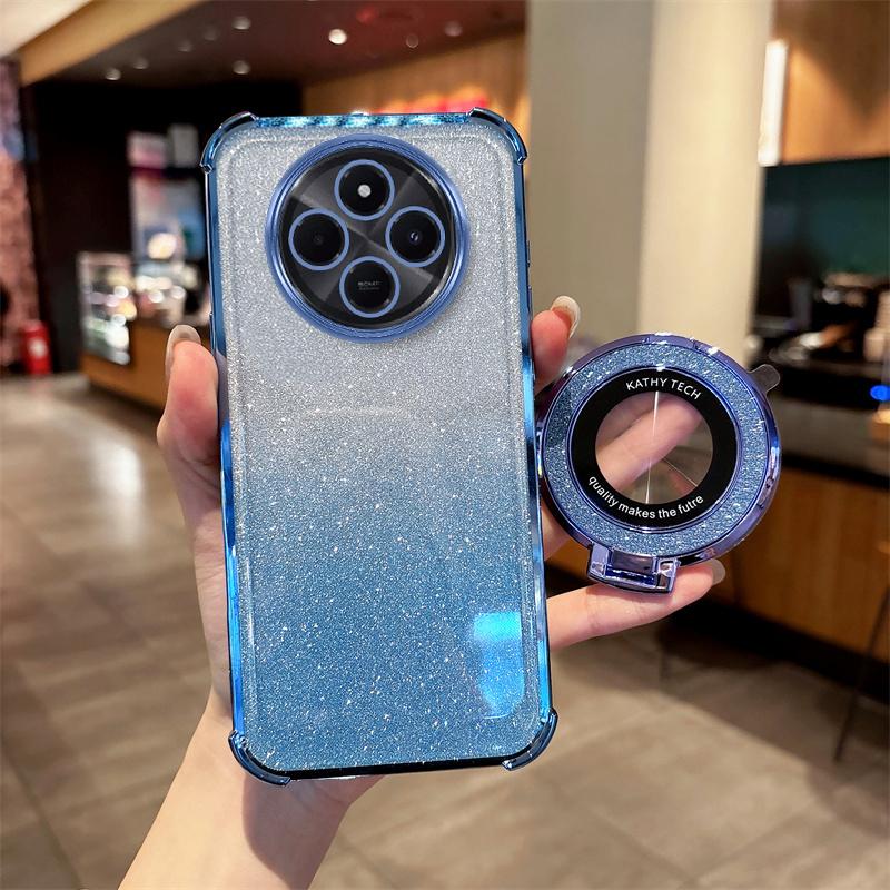 Luxury Glitter Bracket Case For Realme 14ProPlus 14Pro 13Pro 11 12 C30 C30S C31 C33 C35 C55 C61 C63 C53 Case For 13ProPlus Cover
