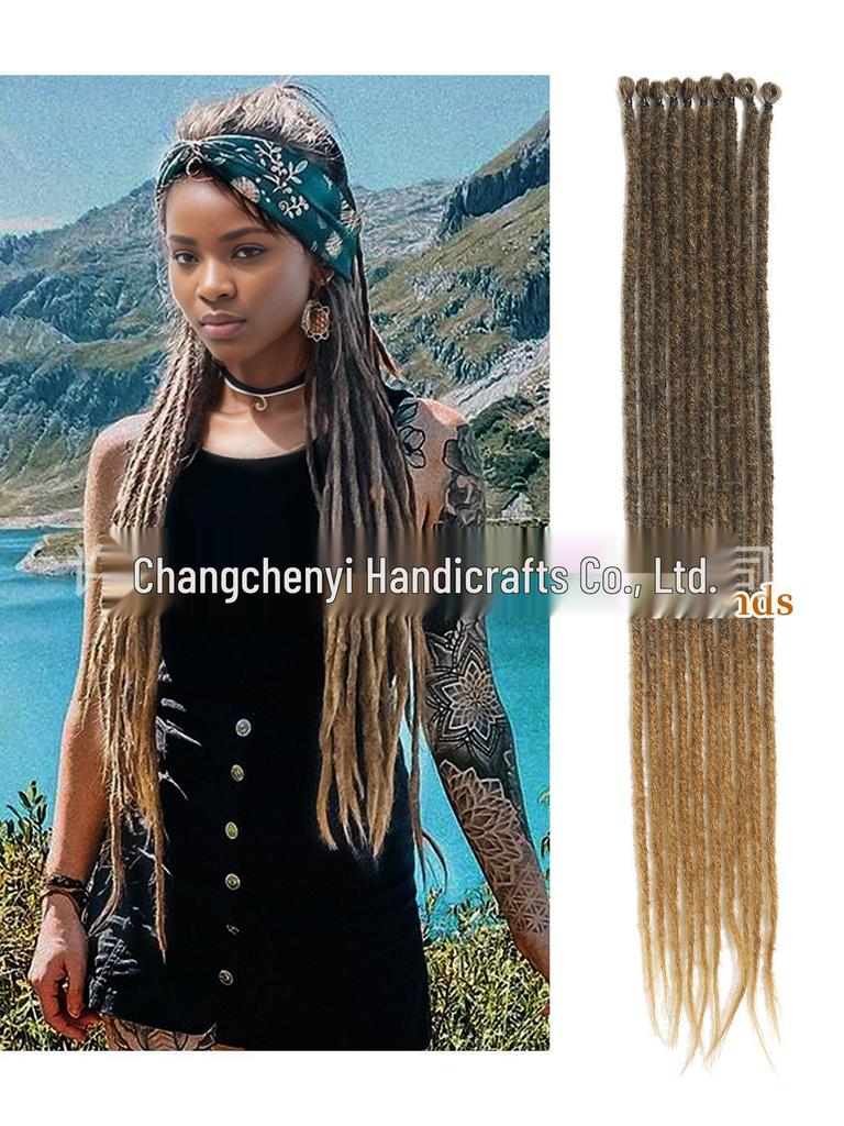 24" Multicolor Gradient Reggae Dreadlock Wig for Women