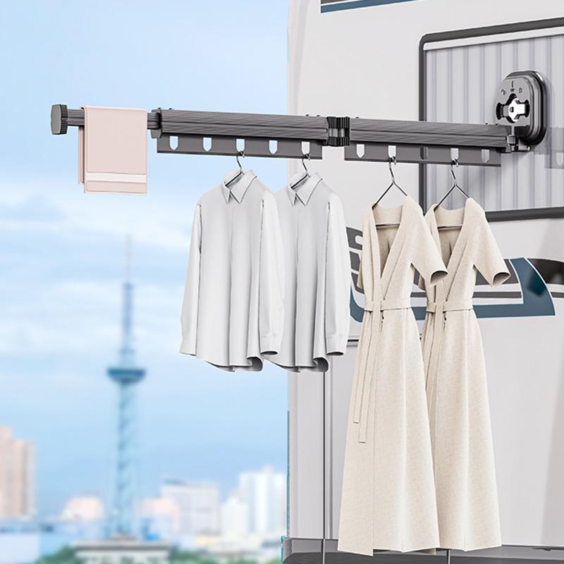 Suction Cup Strong Powerful Self Adhesive Drying Rack Hanger RV Clothsline Wall Mount Foldable Cloth Dryer Hanging Collapsible
