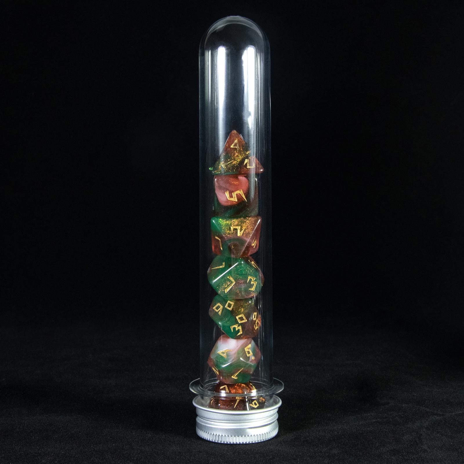 

DND Dice Mix Colors with Glitter Polyhedral Dice Set for DND Role Playing Board Game Accessories, with Tube, Ideal for Lover of Board Games