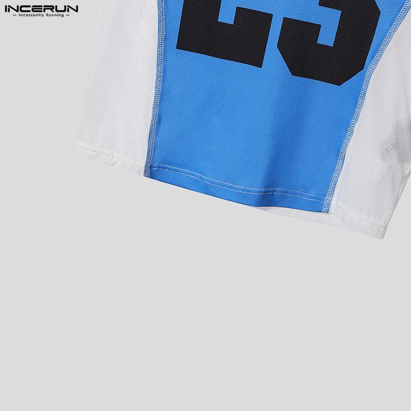 INCERUN Zomer Mannen Mouwloos Bandje Letterprint Mesh Doorzichtig Sport Tanktops Vest