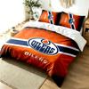 Edmonton Oilers 3pc Duvet Cover Set Simple Modern Bedding Set Wrinkle Resistant Soft Fabric All Season Use a Perfect Gift