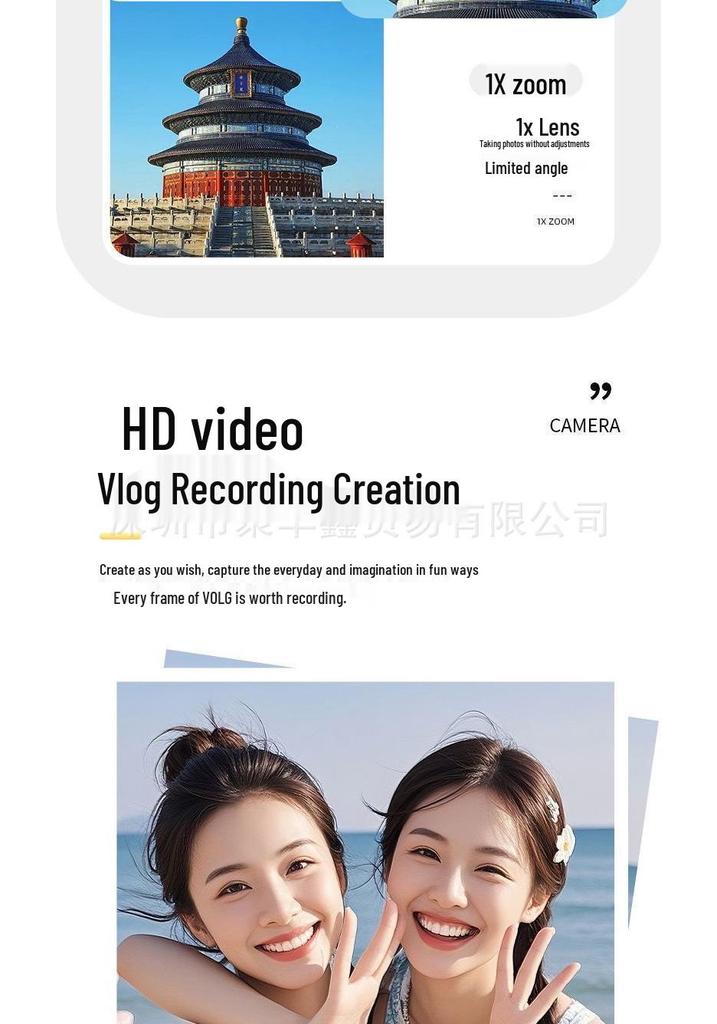 HD Dual-Camera Retro Digital Student Camera for Selfies and Travel