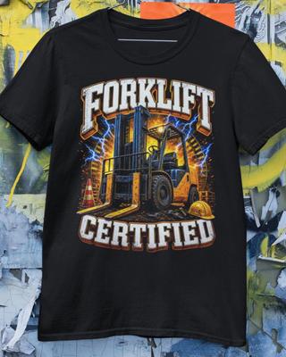 Gabelstapler-zertifiziert Ironischer Bootleg-Stil Meme-Shirt Blue Collar Meme T-Shirt