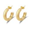Titanium Steel Light Luxury Colorfast Hoop Earrings with High-End Feel