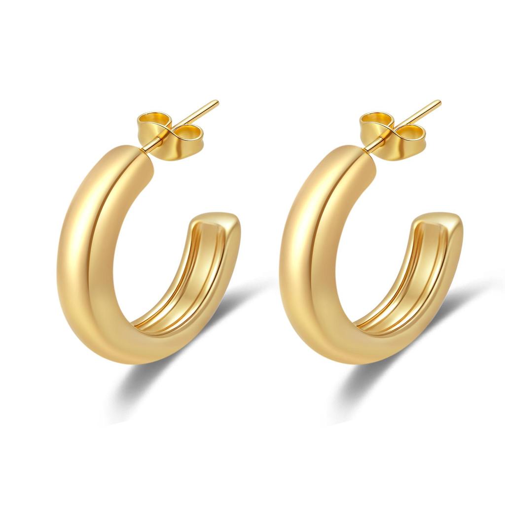 Titanium Steel Light Luxury Colorfast Hoop Earrings with High-End Feel