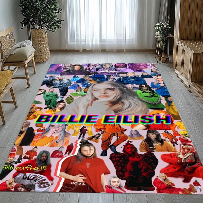 Tappeto Antiscivolo Decorazione Casa Billie Eilish Cantante Soggiorno Tappeto Morbido per Camera da Letto Stanza dei Giochi dei Bambini Divano Zerbino Regalo