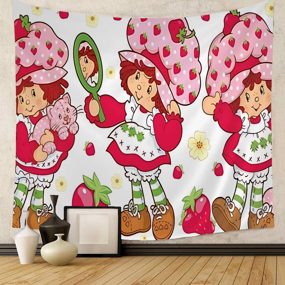 SStrawberryshortcake Girl Tapestry Art Printing Art Science Fiction Room Home Decor Wall Art Decor