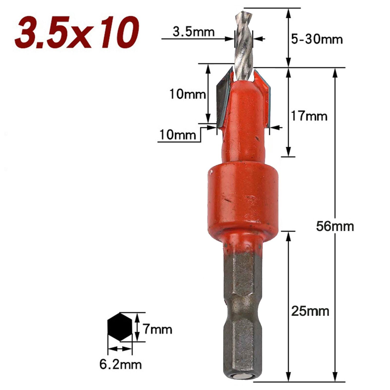 

Зенковочное сверло Удобное сверление зенковки HSS Шестигранный хвостовик Дом 3.5×10