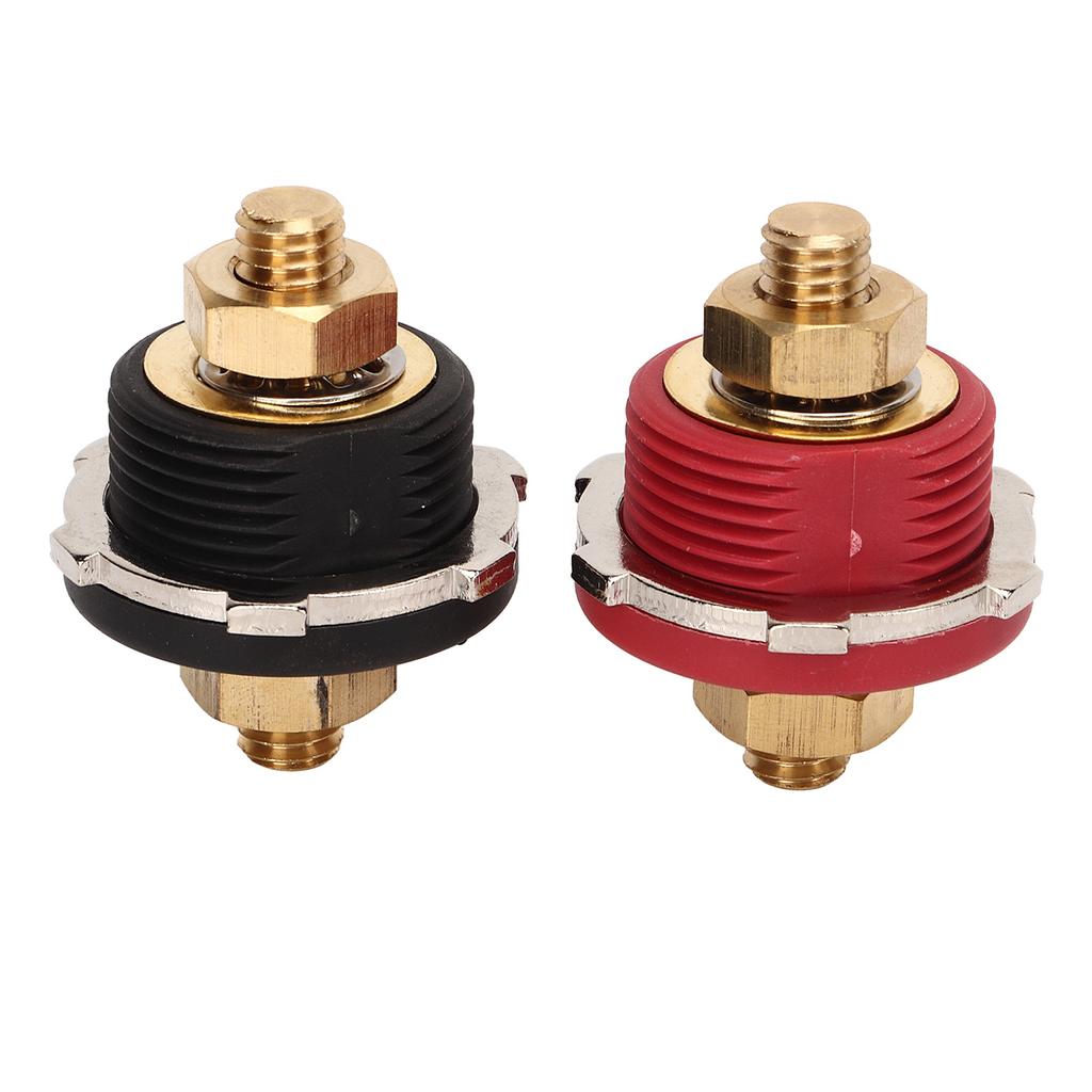 2PCS 3 8in Thru Panel Battery Terminal 250A Black Red Universal Battery Connector for RV Boat