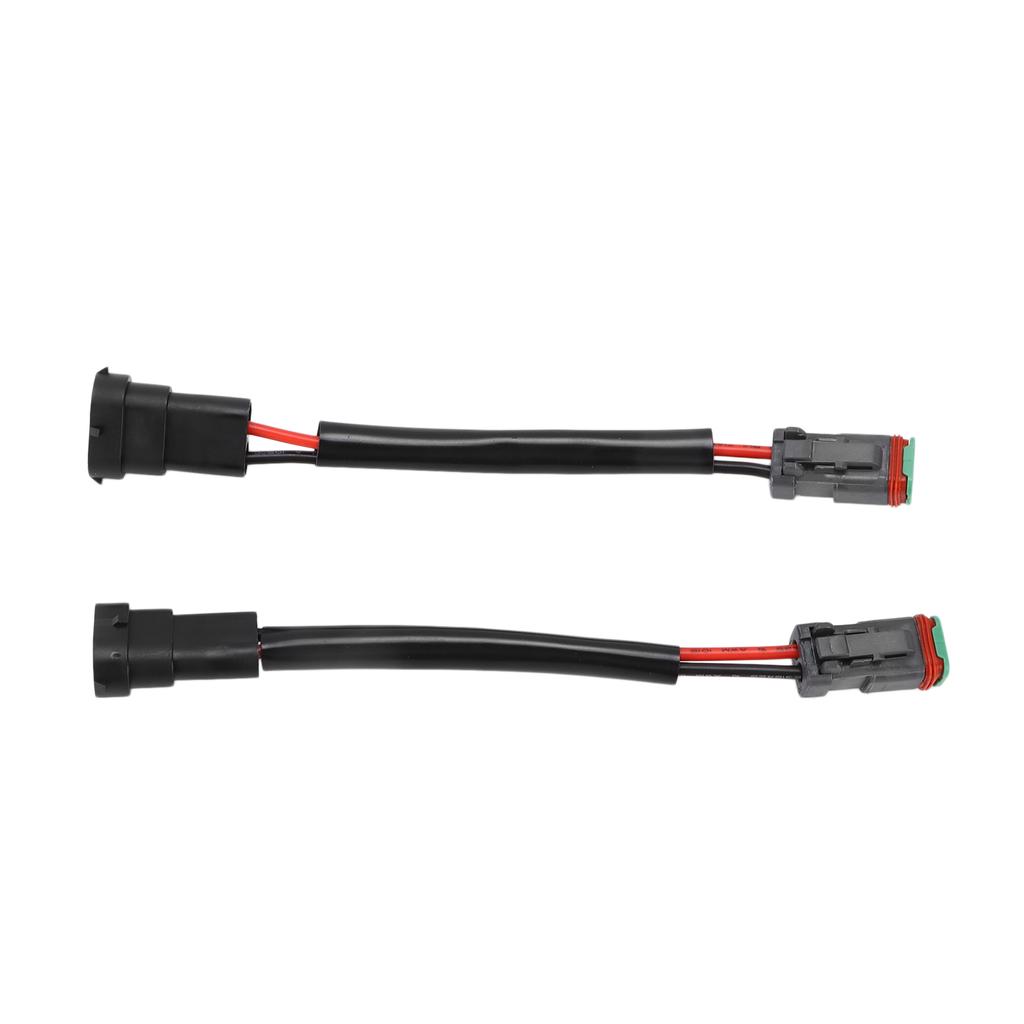 2pcs DT Female to H11 Male Conversion Wire Harness Adapter Waterproof for LED Work Lamp Light Bar