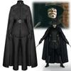 Traje Cosplay Preto Killer de V de Vingança com Capa Conjunto de Terno Fantasias para Festa de Halloween, Natal, Carnaval para Adulto