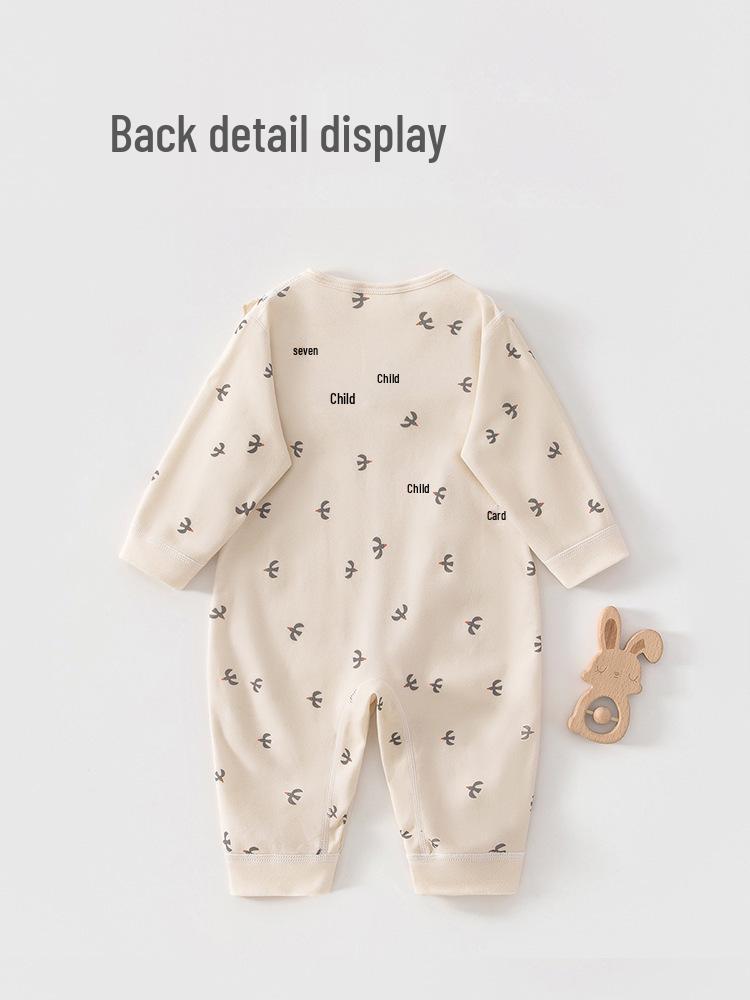 Newborn Baby Girl Onesie - Pure Cotton Spring/Autumn Full Moon Romper - 100 Days Stylish Outerwear