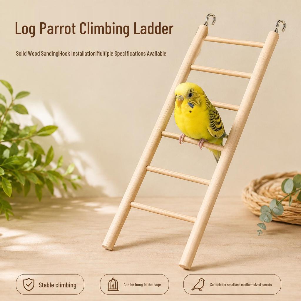Eco-Friendly Natural Parrot Climbing Ladder Toy