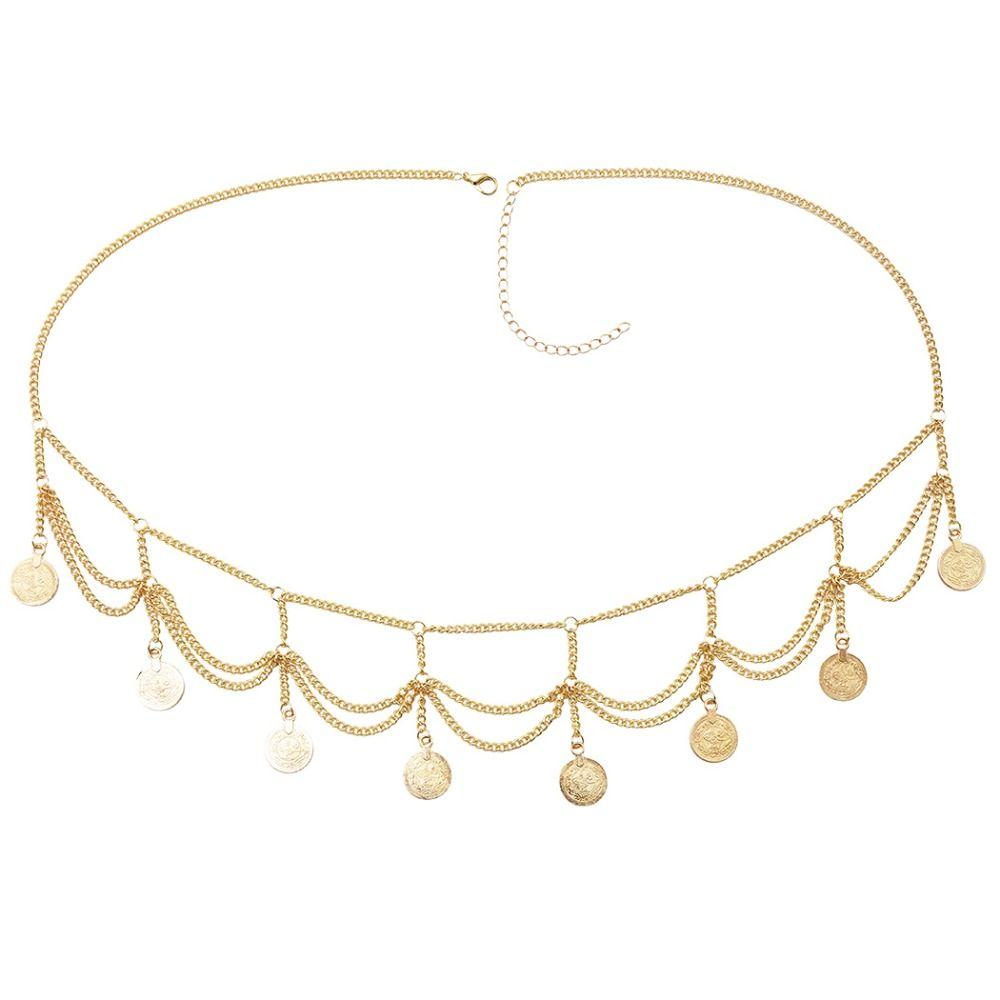 Gürtel Quaste Taillenkette Münzanhänger Bauchtanz Körperkette Vintage Metall Körperkette Mädchen