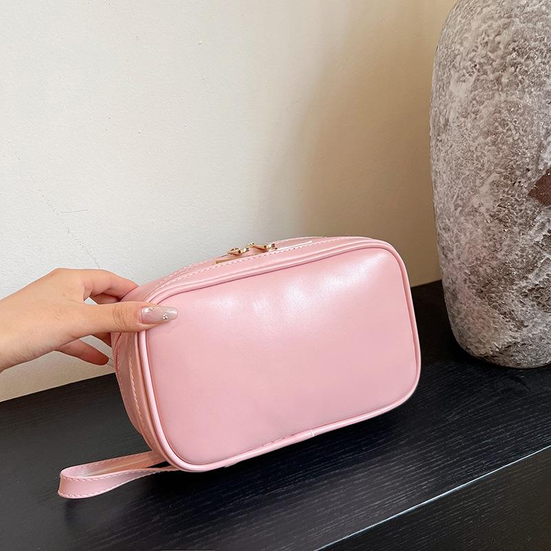Fashion PU Leather Tote Women Large Capacity Makeup Bag Portable Cute Ladies Cosmetic Toiletry Storage Pouch Handbag Zipper Bag