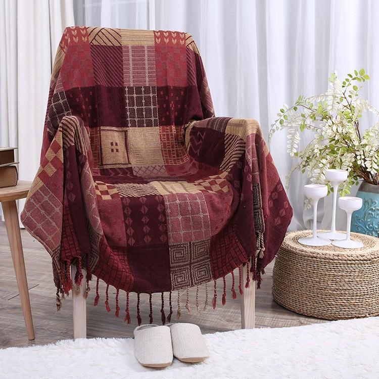 New Mediterranean Nepali Shawl Blanket Sofa Towel Cover Blanket Bed Blanket Bay Window Mat Chenille Jacquard Blanket