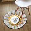 Starry Sun and Moon Rug Yoga Mat for Exercise Bar Living Room Round Carpet Artistic Floor Mat Lady Bedside Rugs Cat Dog Cushion