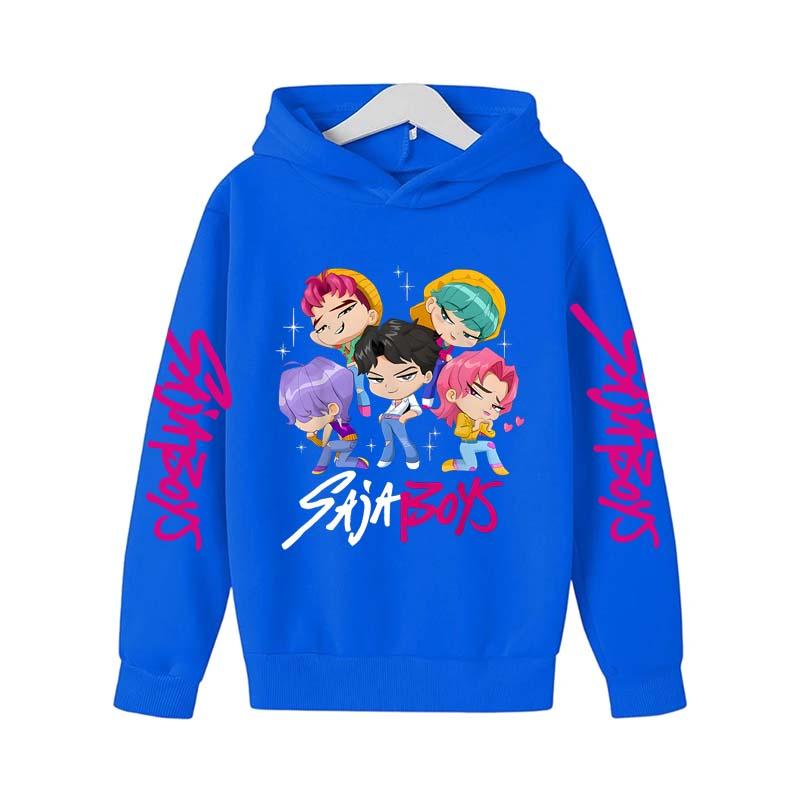 Kids Anime KPOP Print Cotton Hoodie Unisex Boys Girls Casual T-shirt Childrens Cartoon Clothes