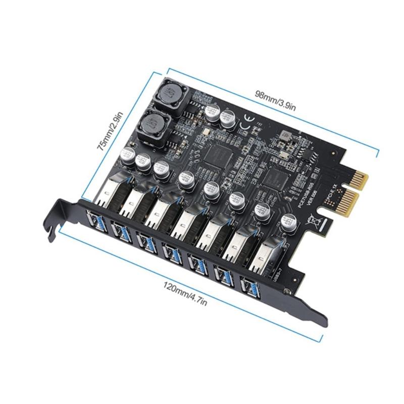 USB3.2 GEN1 5Gbps Adapter Card 7-port Expansion Card RENESAS Control D720201+720210 5Gbps PCIE X1