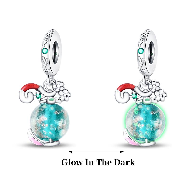 925 Silver Plated Fireflies Butterfly Stars Luminous Charms Beads Fit 3mm 925 Original Bracelets DIY Jewelry Gift