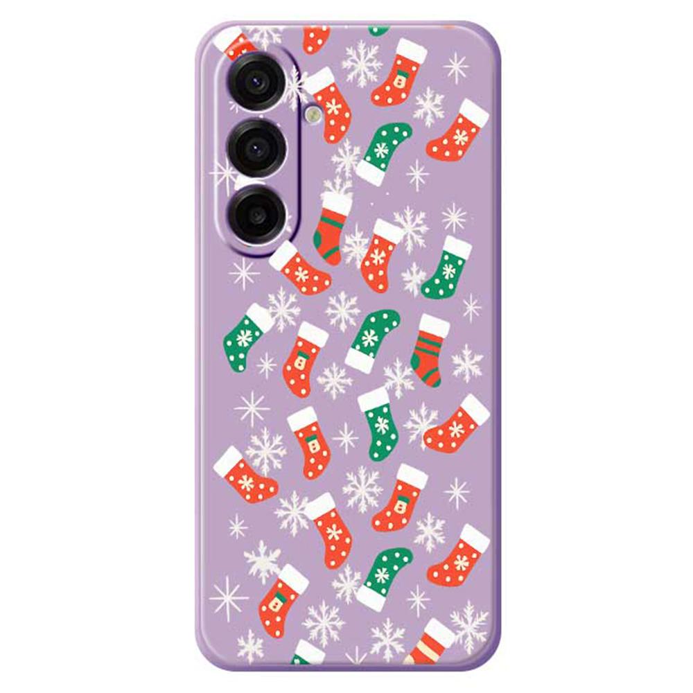 For Samsung Galaxy A17 5G Case Snowflake Socks Pattern Printing Straight Edge TPU Phone Back Cover