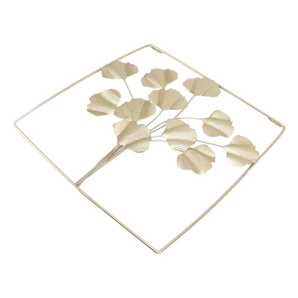 Metal Leaf Wall Art Decor Luxurious Metal Ginkgo Biloba Wall Hanging Decoration for Home Living Room Bedroom