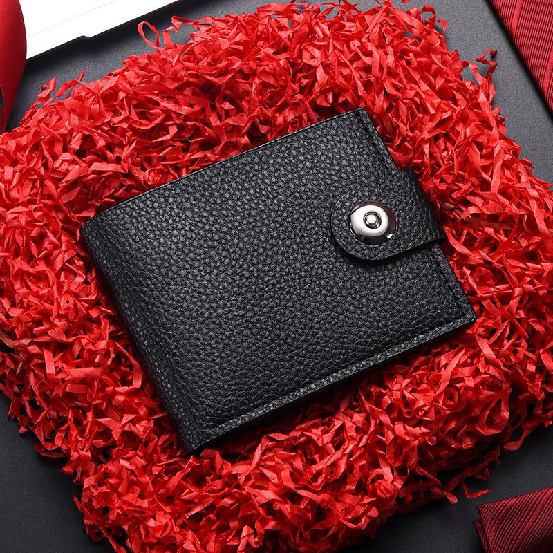 Men's Wallet Hasp Short Wallets for Men Made of Natural Leather PU Wallet Card Holder Perfect for You Magnetic Purses Small