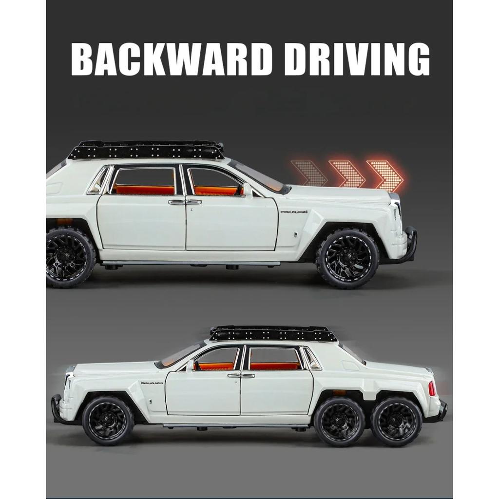 1/32 Rolls-Royce Phantom 6X6 Alloy Car Model Diecasts Metal Toy Off-road Vehicles Model Sound and Light Kids Gifts
