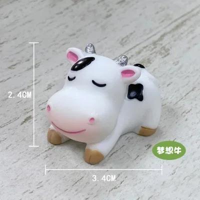 

Cute Cow Small Statue Little Figurine Crafts Figure Ornament Miniatures Room Decor Home Ornaments
