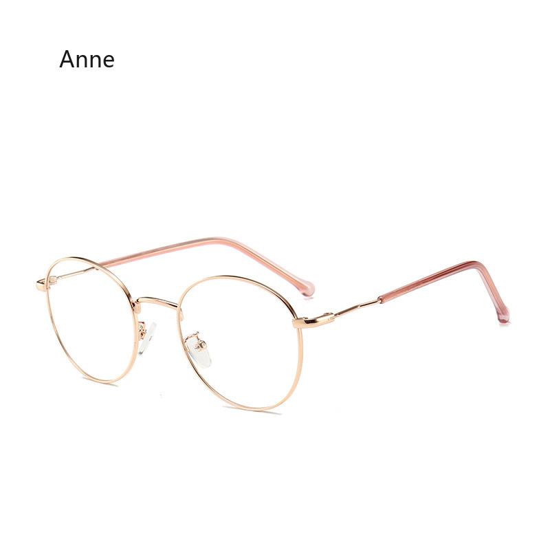 

Очки для близорукости Женские круглые ультралегкие металлические оправы Очки с защитой от синего света Готовые рецептурные очки 0~-6.0 0