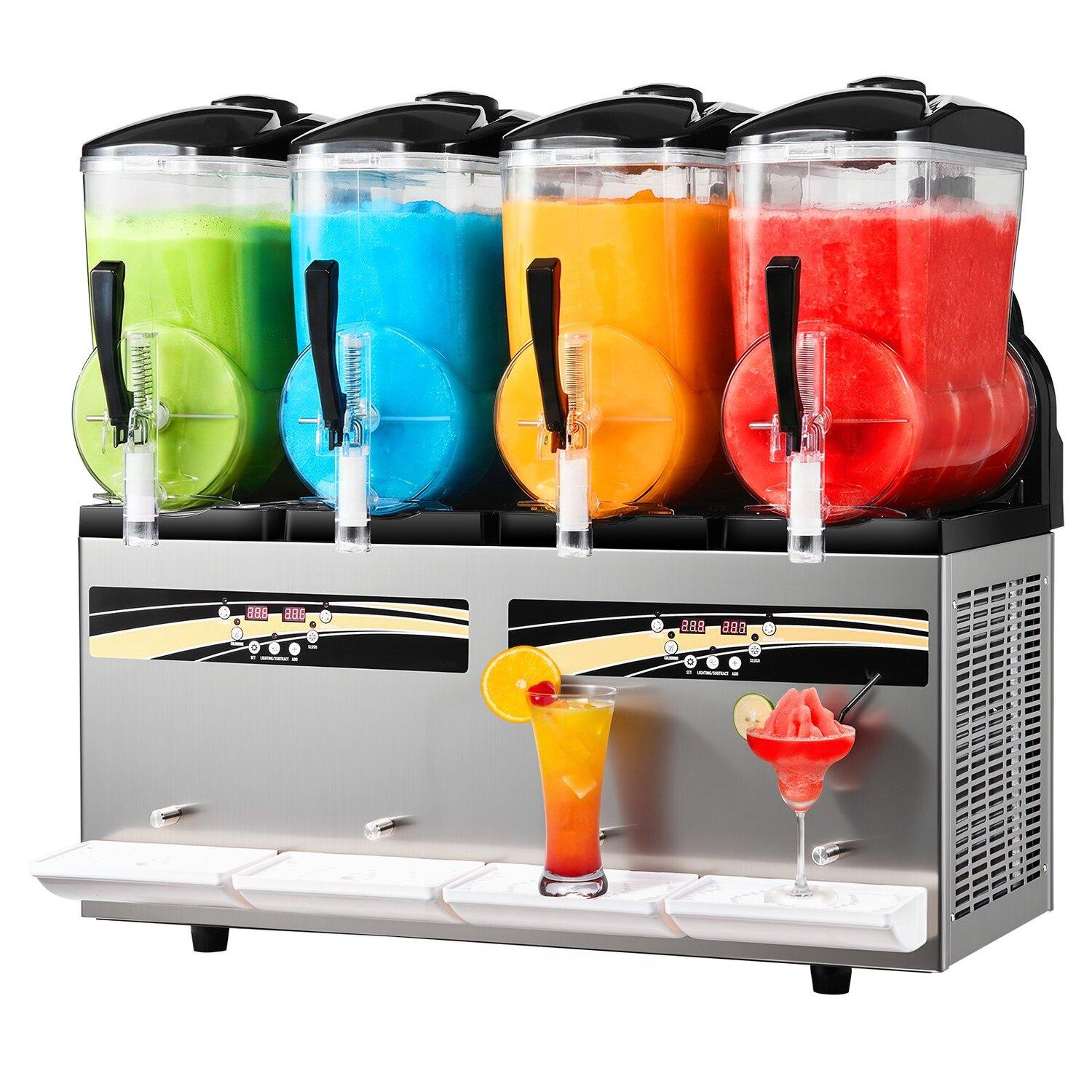 Slushie-Maschine, 12L/3,17Gal x 4 Behälter Kommerzieller Slushy-Hersteller, Gefrorener Getränke-Hersteller mit Selbstreinigung, Margarita-Maschine für Restaurants Bars Party für