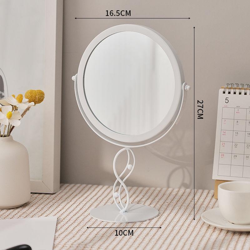 360° Rotation Desktop Makeup Mirror Household Bedroom Vanity Mirror Iron Frame Single Sided Cosmetic Mirrors Gold Black White