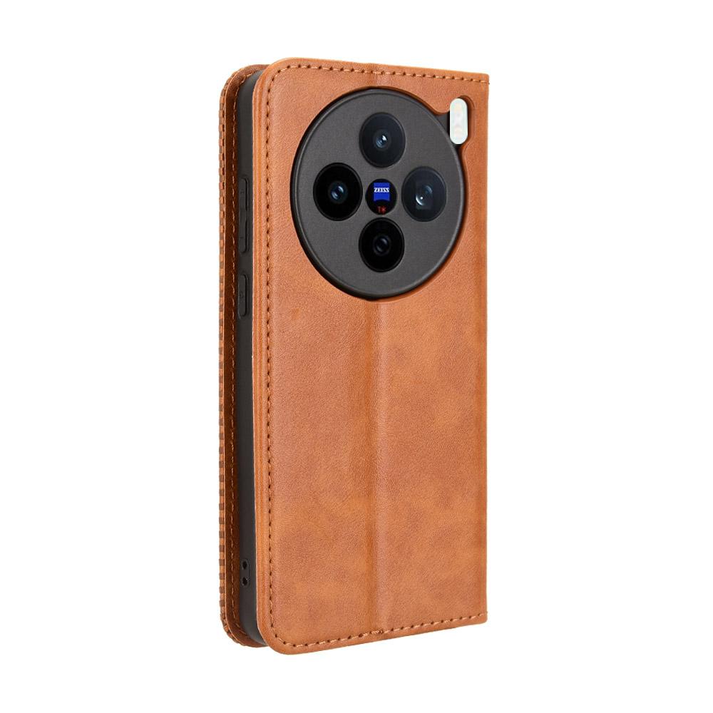 For vivo X200s 5G Leather Case Wallet Stand Retro Texture Phone Cover