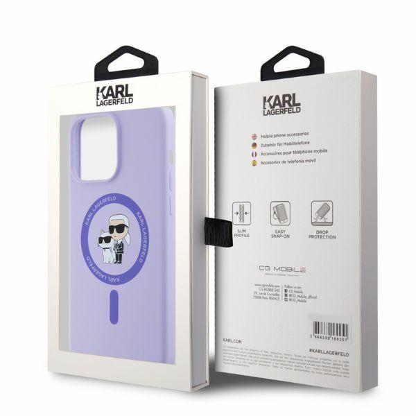 Karl Lagerfeld Klhmp15Xscmkcrhu Iphone15 Pro Max 6.7 Fioletowy/Purple Hardcase Silicone Karl&Choupette Heads Ring Magsafe