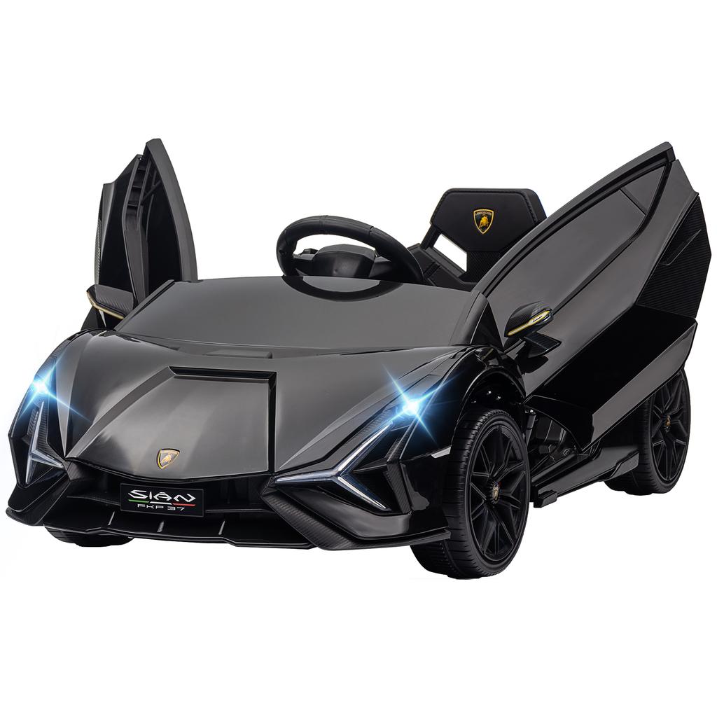 Auto Elettrica Giocattolo per Bambini 3-5 Anni Lamborghini 12V con Telecomando e Velocità 3-5km/h, Nera