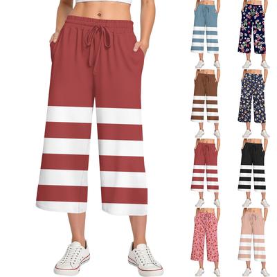 Pantaloni casual de vară cu talie înaltă, cu imprimeu, pentru femei, îmbrăcăminte sport casual, pantaloni scurți casual, pantaloni largi