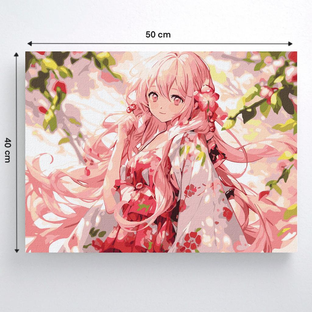 Malowanie Po Numerach Obrazy Do Malowania - Dama W Ogrodzie Anime 50X40 Cm