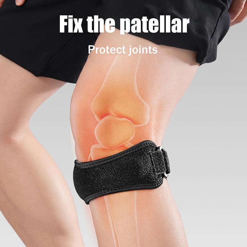 Patella Kneecap Band Adjustable Silicone Knee Tendon Strap Protector Knee Pad Shock Absorption Running Sports Gym Knee Support