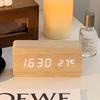 Luminous Wooden Clock Digital Alarm LED Display Electronic Rectangle Desk Table Clocks Temperature Timer Multi Function Eco