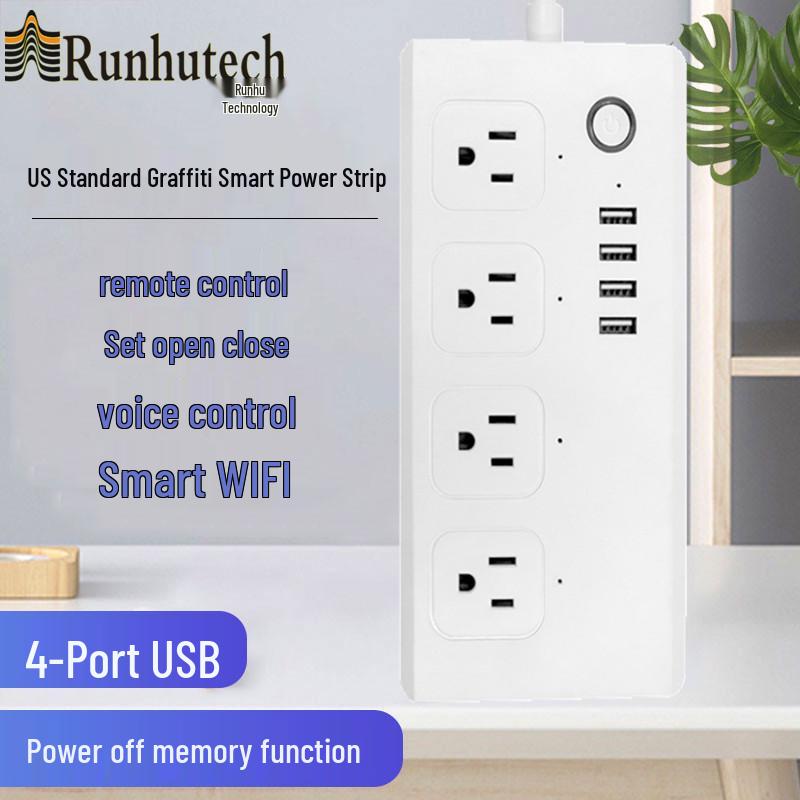 

Graffiti Zigbee WiFi Smart Power Strip with USB & Alexa Control