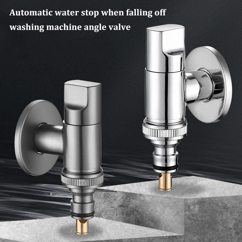 Automatic Water Stop Valve All-Copper Washing Machine Faucet Clip-On Faucet Joint Drum Automatic 4/6 Points universal