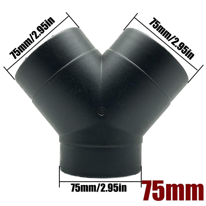 42/60/75/90mm Air Vent Y T Flat Piece Ducting Pipe Outlet Exhaust Joiner Splitter For Webasto Eberspaecher Diesel Parking Heater