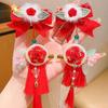 Chinese Style Red Bow Barrettes Hanfu Headwear Ancient Style Hair Clips  Kids