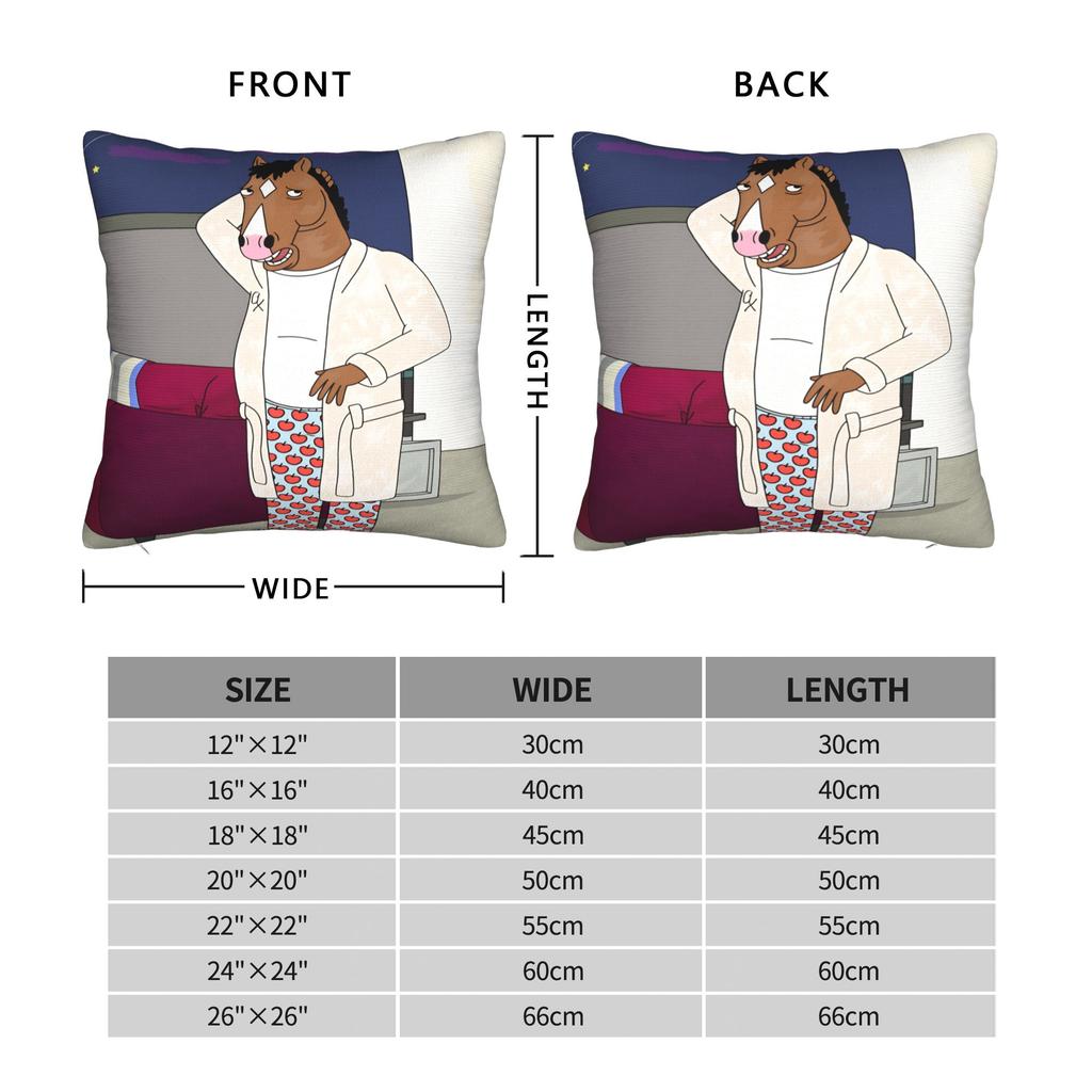Pillow Case Anime B-BoJack H-Horsemans Design  Pillow Cover For Sofa Car Home Decor Retro Trendy Pillowcases
