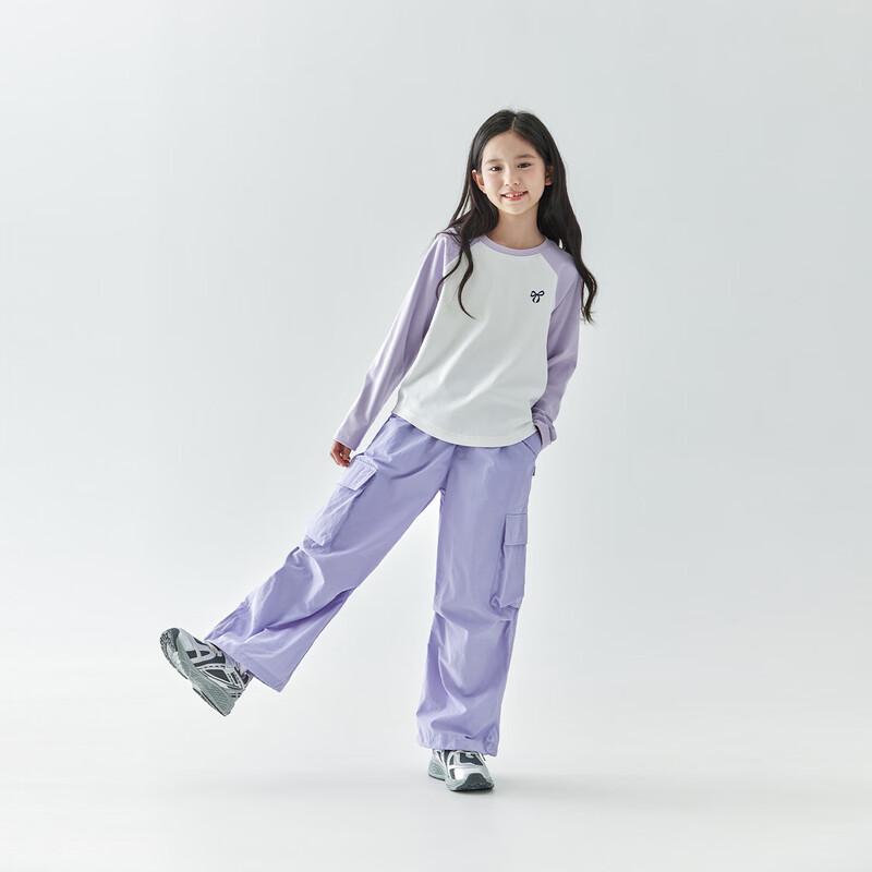 Kechu Girls Cooling Bow Print Raglan Long Sleeve T-Shirt 150